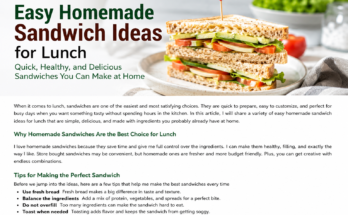Easy Homemade Sandwich Ideas for Lunch